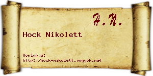 Hock Nikolett névjegykártya
