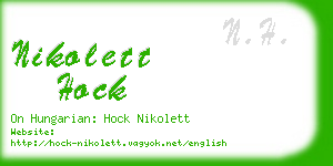 nikolett hock business card